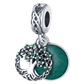 Torba Accessories Charm Pendant Sterling Silver Green Flower Tree