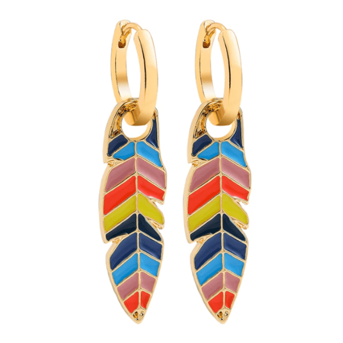 Torba Accessories Earrings Boho Rainbow Color Feather