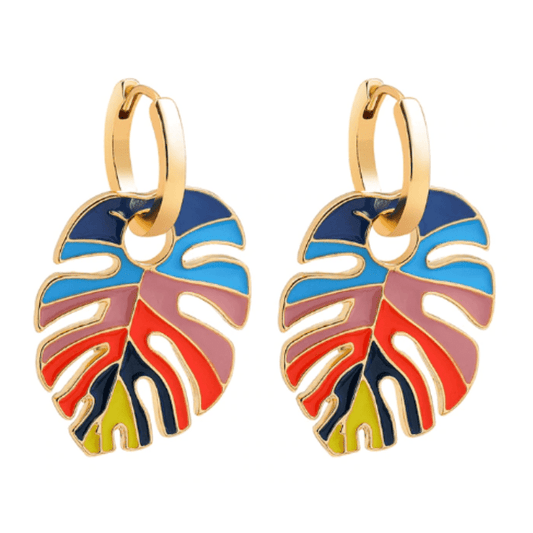 Torba Accessories Earrings Boho Rainbow Color Leaf