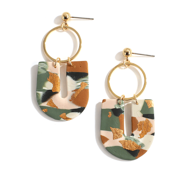 Torba Accessories Earrings Handmade Green Polymer Clay