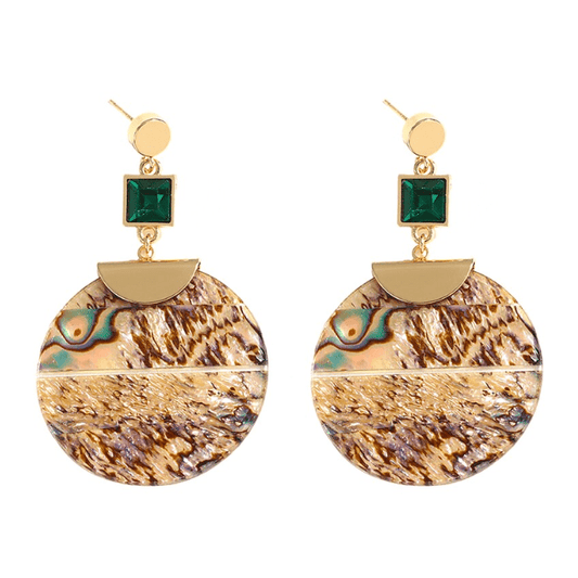 Torba Accessories Earrings Vintage Big Round Abalone Shell