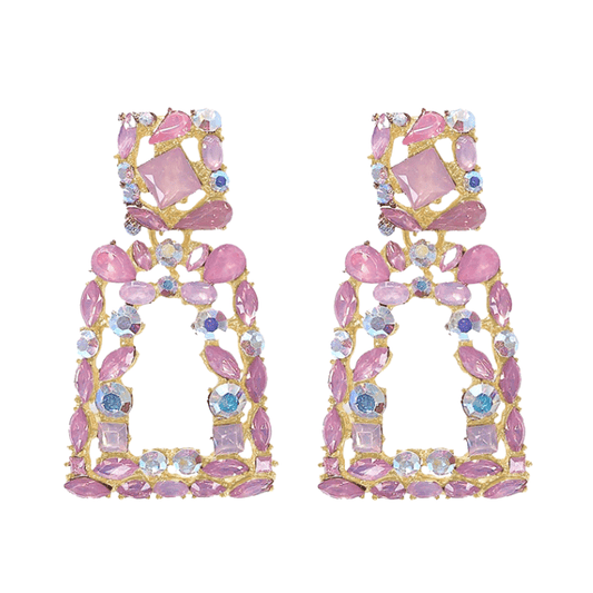 Torba Accessories Earrings Vintage Sweet Pink Crystal