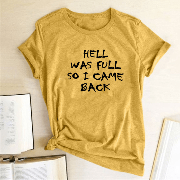 Torba T-Shirt Large T-shirt For Women "Hell Was Full So I Came Back"